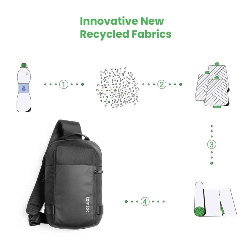 TOMTOC NAVIGATOR-T24 SLING BAG 14 INCH/7L-BLACK