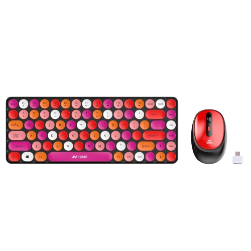 ANT ESPORTS WKM33 WIRELESS RETRO KEYBOARD AND MOUSE COMBO (CHERRY RED) R-41211141, ETA-SD-20221009067, ETA-SD-20221009069