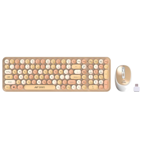 ANT ESPORTS WIRELESS RETRO KEYBOARD AND MOUSE COMBO (BROWN) WKM44