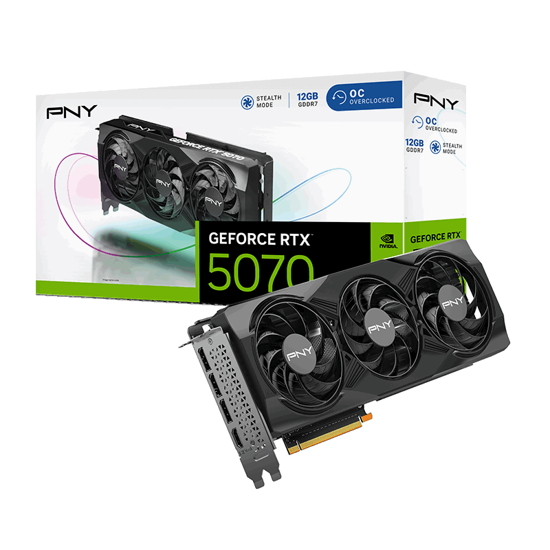PNY GeForce RTX 5070 OC 12GB GDDR7 PCIe 5.0 Graphics Card