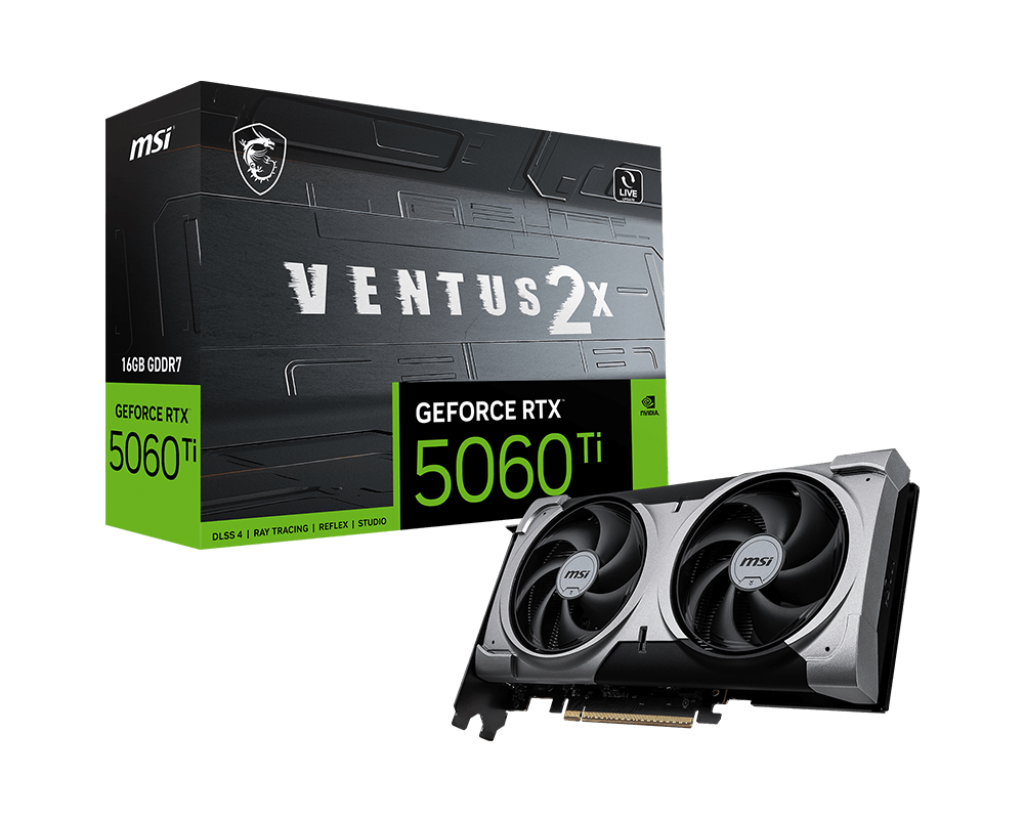 MSI GEFORCE RTX 5060 TI 16GB VENTUS 2X PLUS GRAPHIC CARD