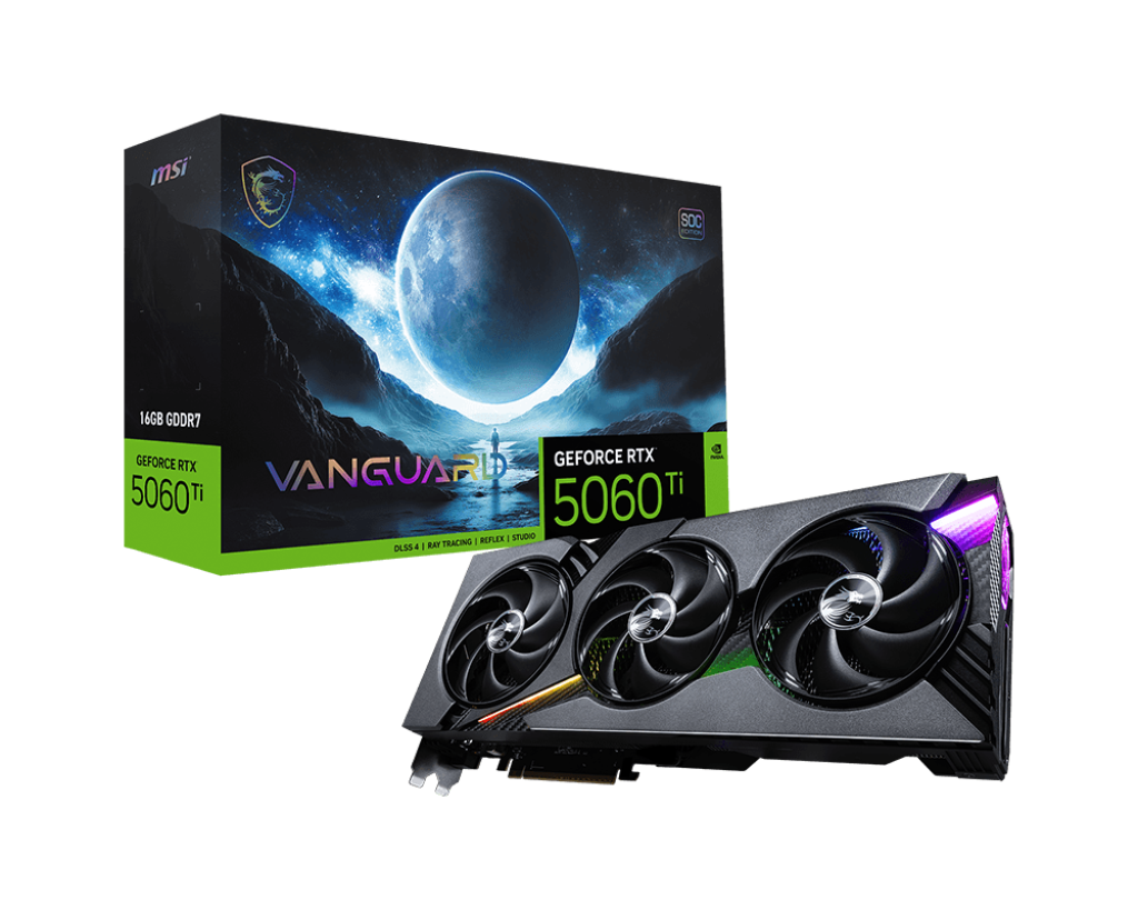 MSI GEFORCE RTX 5060 TI 16GB VANGUARD SOC GRAPHIC CARD