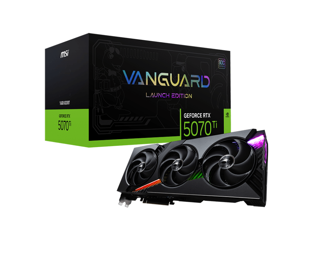 MSI RTX 5070 TI VANGUARD SOC LAUNCH EDITION 16GB GRAPHICS CARD