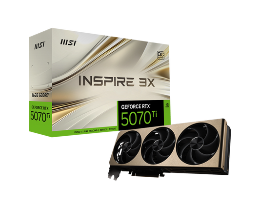 MSI GEFORCE RTX 5070 TI INSPIRE 3X OC PLUS 16GB GDDR7 GRAPHIC CARD