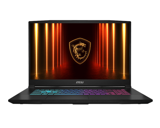 MSI KATANA 17HX INTEL CORE I9-14900HX PROCESSOR/DDR5 8GB*2/1TB NVME PCIE SSD GEN4X4 /INTEL WI-FI 6E AX211/WINDOWS11 HOME/NVIDIA GEFORCE RTX 5070 LAPTOP GPU, GDDR7 8GB/2 YEAR WARRANTY B14WGK-085IN