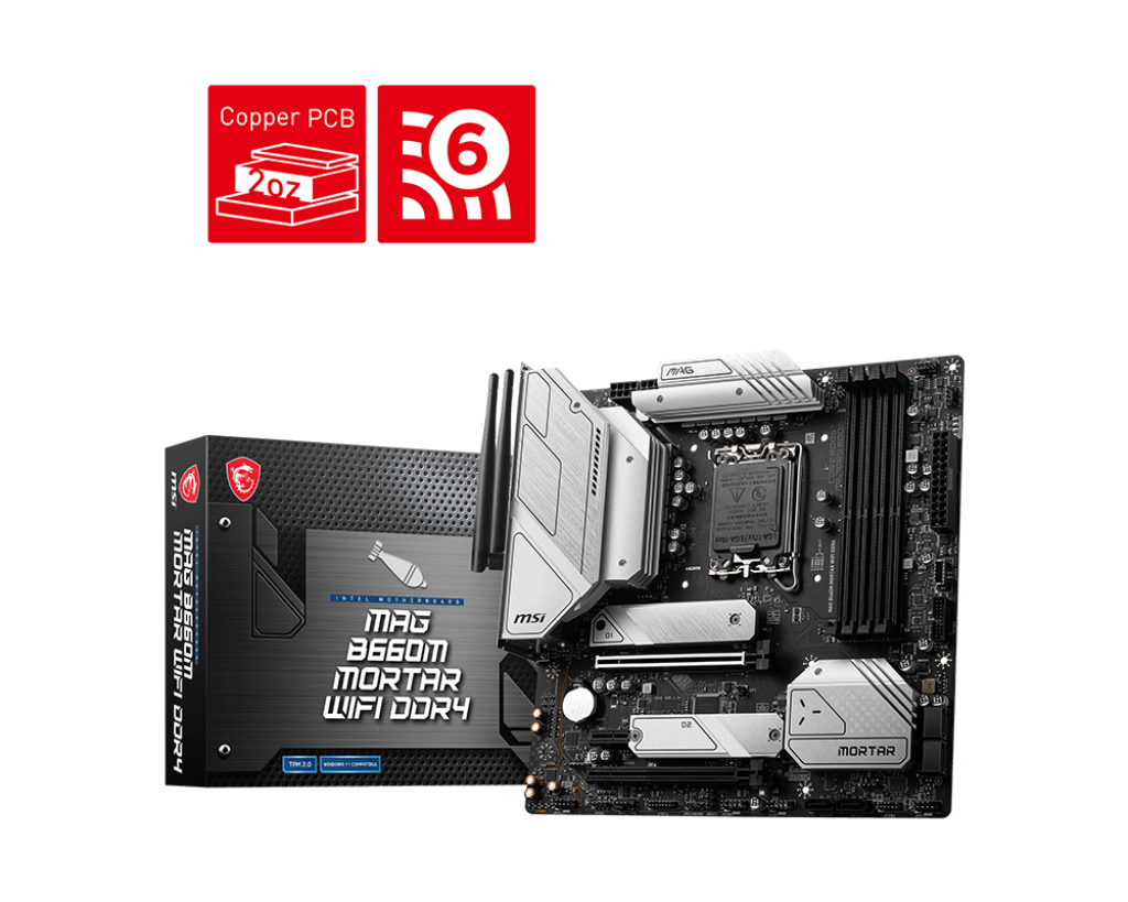 MSI MAG B660M MORTAR WIFI DDR4 INTEL LGA1700 MOTHERBOARD