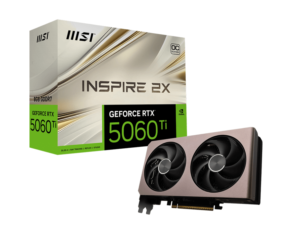 MSI GEFORCE RTX 5060 TI 8GB INSPIRE 2X OC GRAPHIC CARD