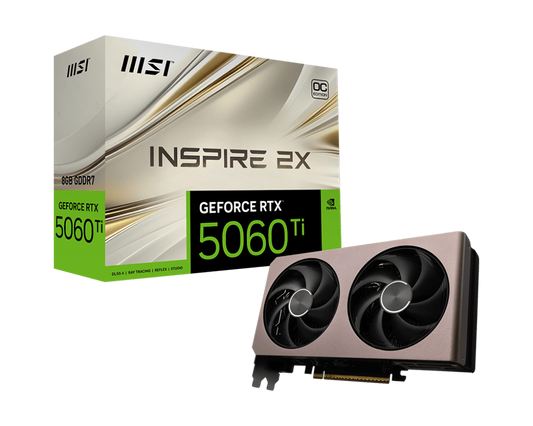 MSI GEFORCE RTX 5060 TI 8GB INSPIRE 2X OC GRAPHIC CARD