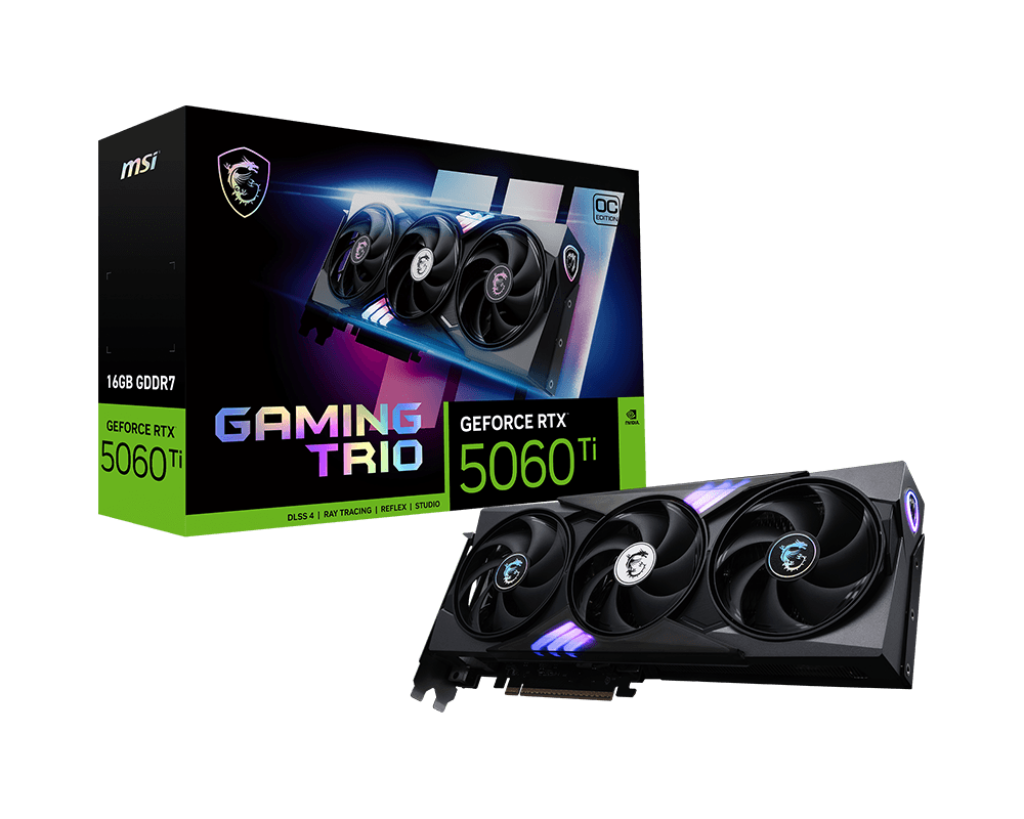 MSI GEFORCE RTX 5060 TI 16GB GAMING TRIO OC GRAPHIC CARD