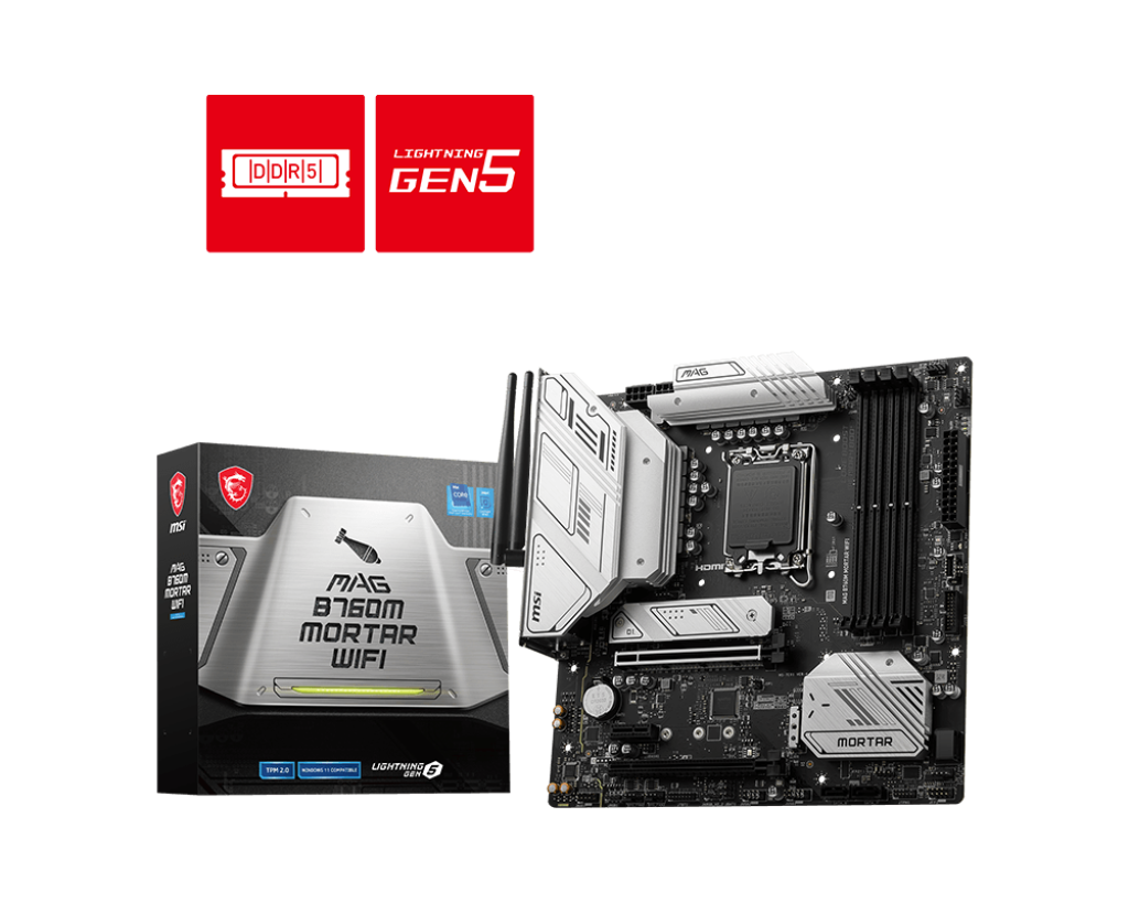 MSI MAG B760M MORTAR WIFI DDR5 LGA1700 MOTHERBOARD