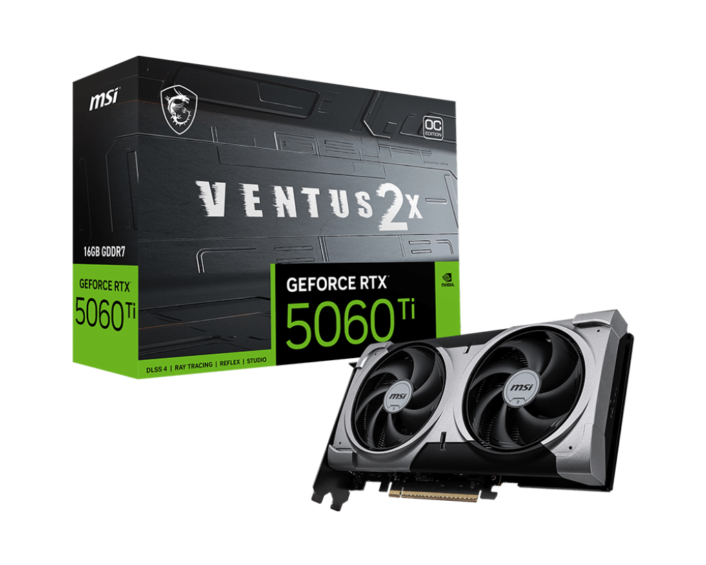 MSI GEFORCE RTX 5060 TI 16GB VENTUS 2X OC PLUS GRAPHIC CARD