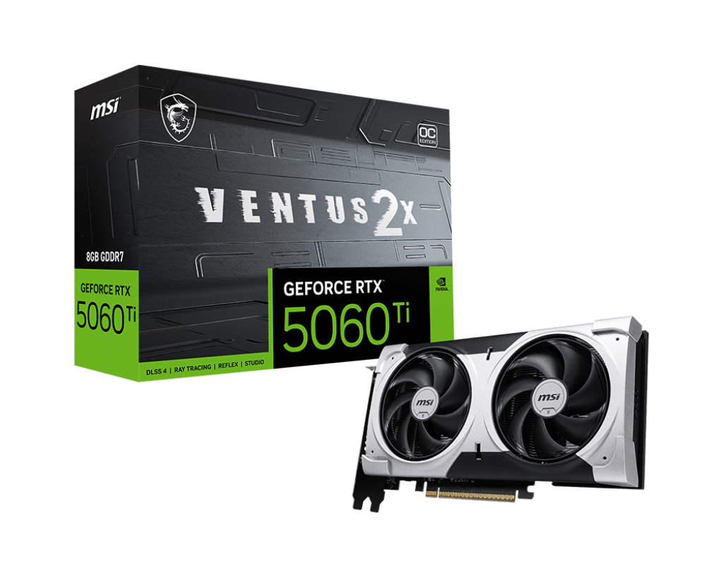 MSI GEFORCE RTX 5060 TI 8GB VENTUS 2X OC PLUS GRAPHIC CARD