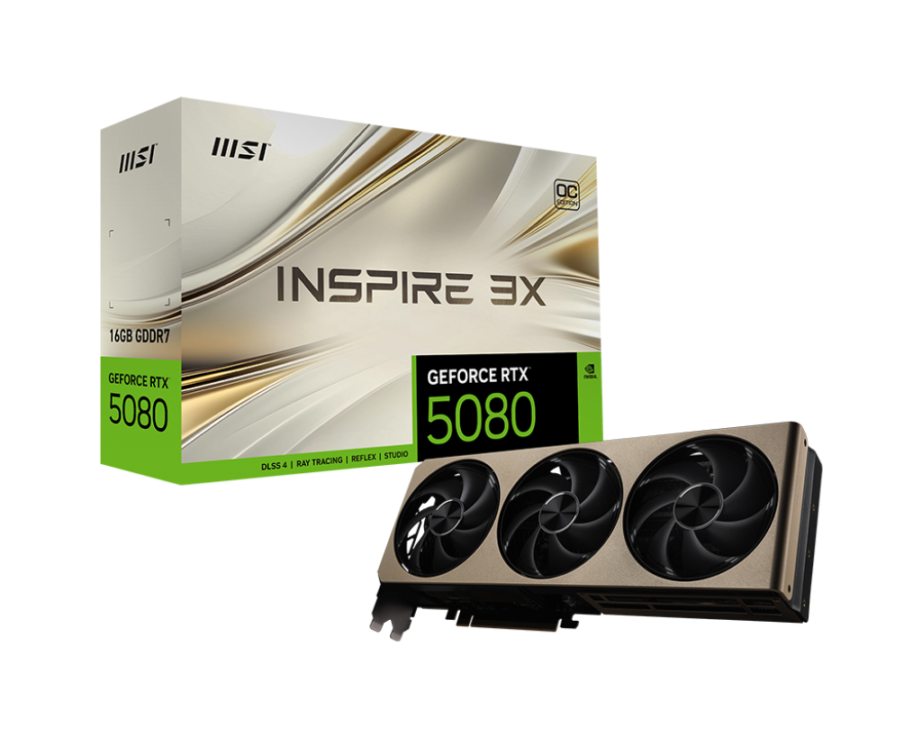 MSI RTX 5080 INSPIRE 3X OC 16GB GDDR7 GRAPHICS CARD