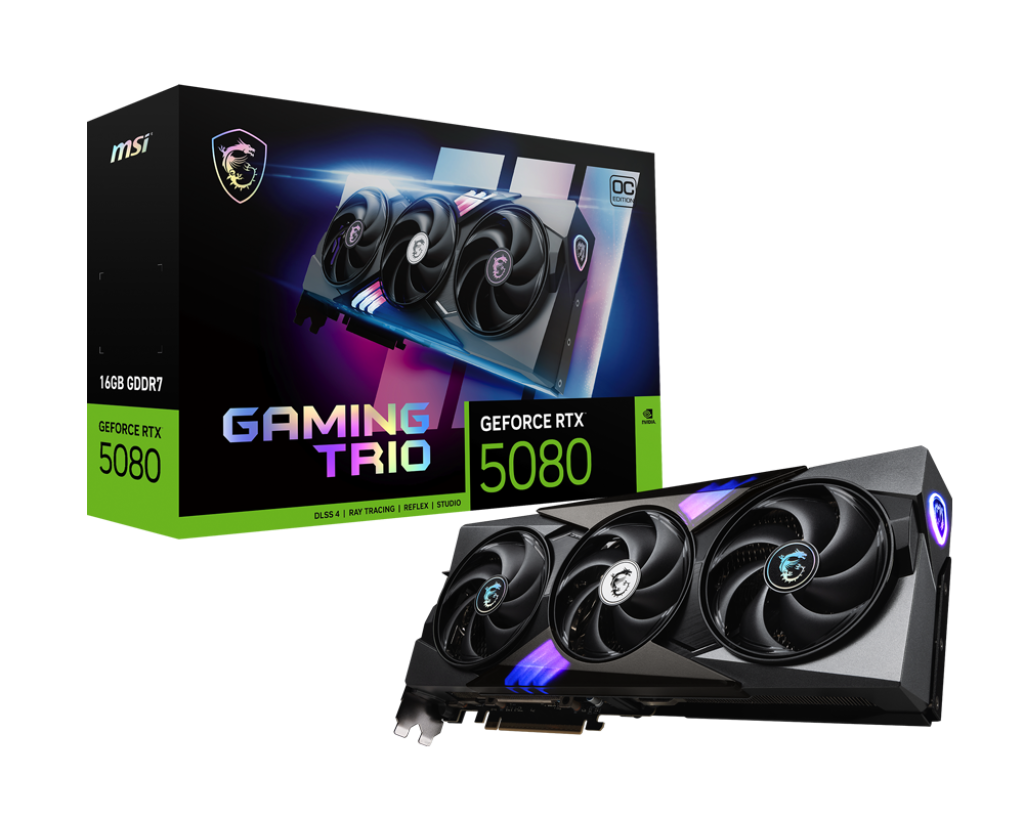 MSI GEFORCE RTX 5080 GAMING TRIO OC 16GB GDDR7 GRAPHIC CARD