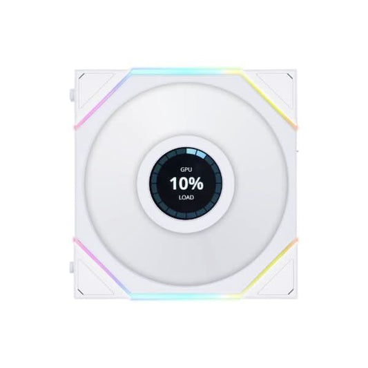 LIAN LI UNI FAN TL LCD ARGB WHITE 120MM CABINET FAN (TRIPLE PACK)