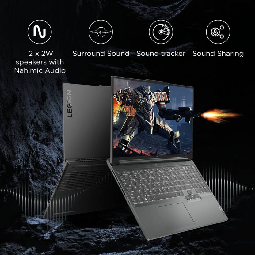 LENOVO LEGION SLIM 5 AI POWERED AMD RYZEN 7 OCTA CORE 7840HS - (16 GB/512 GB SSD/WINDOWS 11 HOME/6 GB GRAPHICS/NVIDIA GEFORCE RTX 4050) 16APH8 GAMING LAPTOP (16 INCH, STORM GREY, 2.4 KG, WITH MS OFFICE)