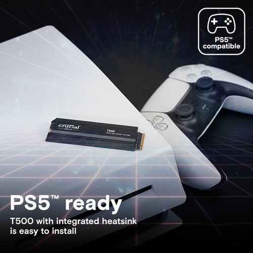 CRUCIAL T500 2TB PCIE GEN4 NVME M.2 SSD WITH HEATSINK CT2000T500SSD5