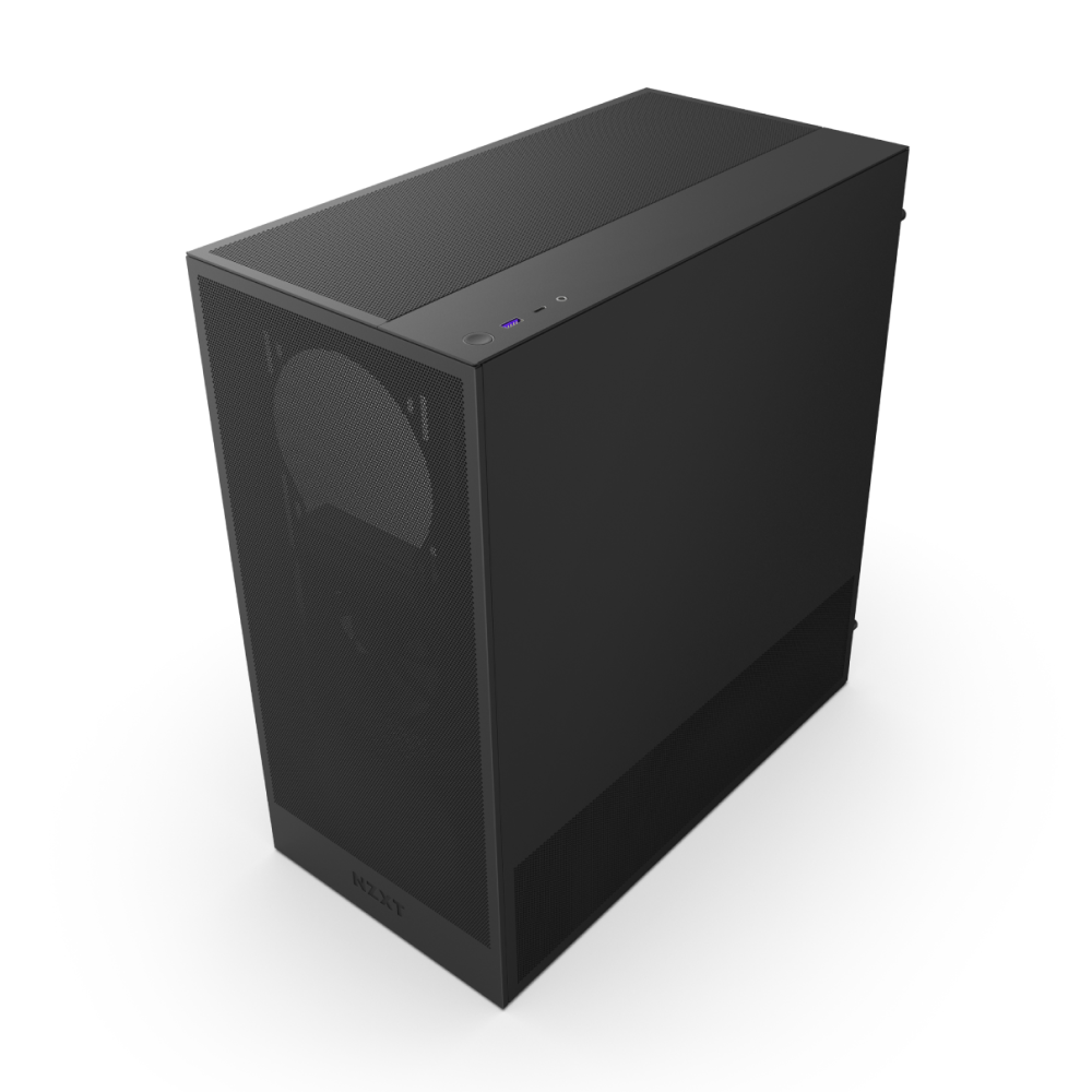 NZXT CHASSIS H5 FLOW (2024) COMPACT MID-TOWER ATX CASE - ALL BLACK - CC-H52FB-01