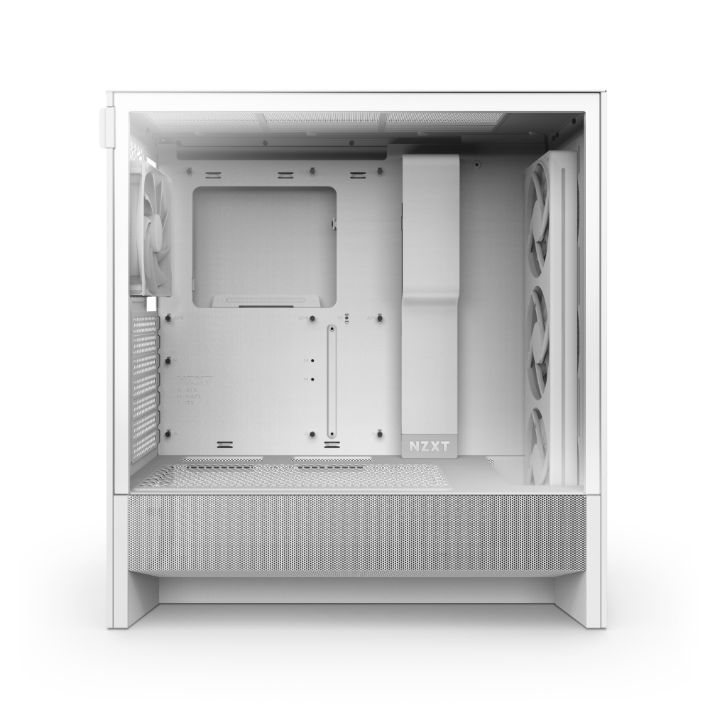 NZXT CHASSIS H5 FLOW RGB (2024) COMPACT MID-TOWER ATX CASE ALL WHITE - CC-H52FW-R1