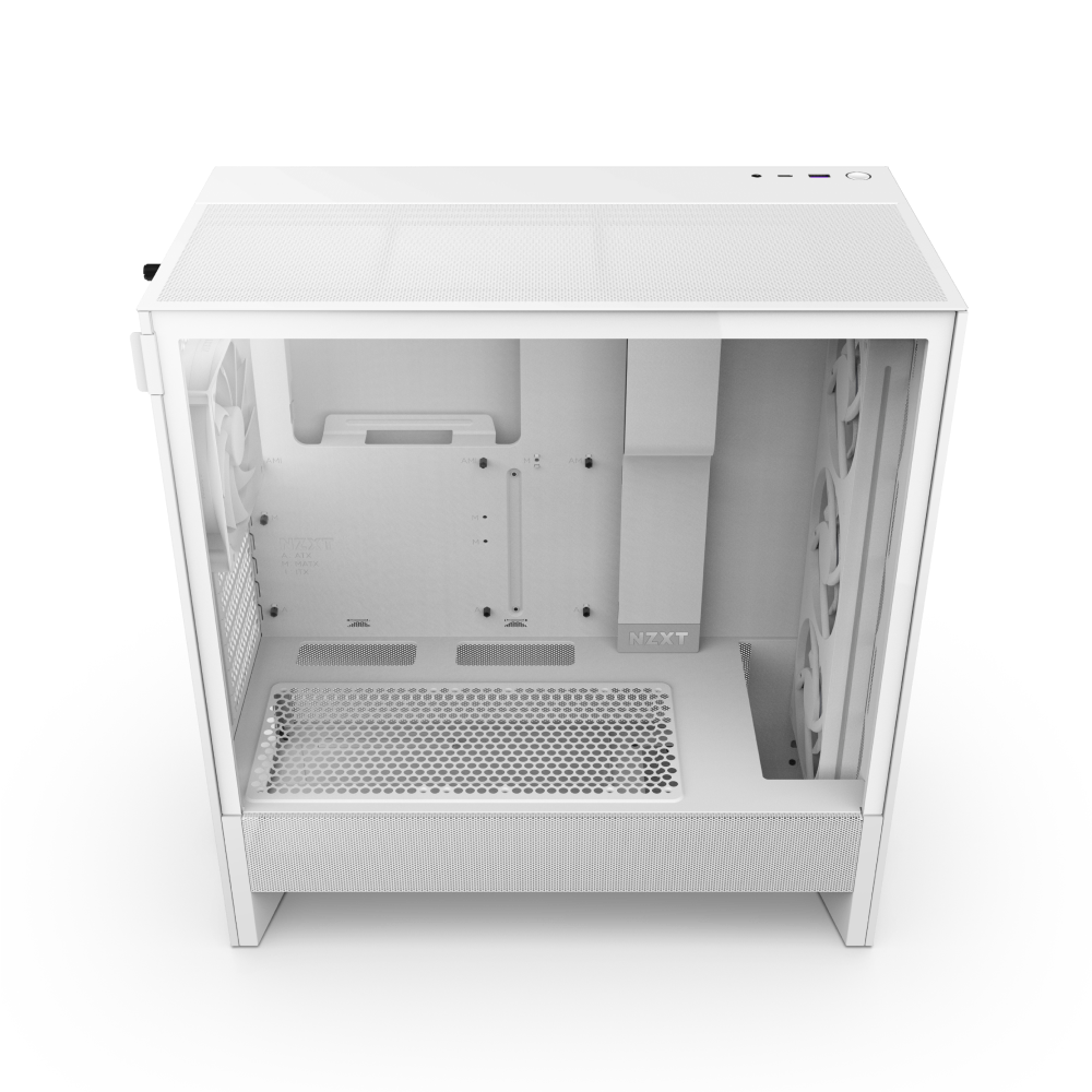 NZXT CHASSIS H5 FLOW RGB (2024) COMPACT MID-TOWER ATX CASE ALL WHITE - CC-H52FW-R1