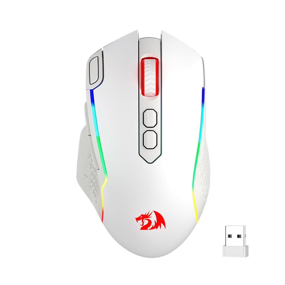 REDRAGON M810 TAIPAN PRO (WIRED/WIRELESS) WHITE GAMING RGB MOUSE WHITE