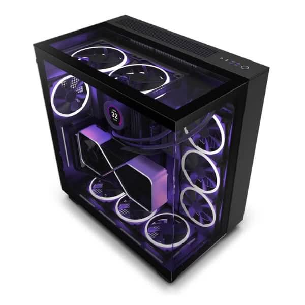 NZXT H9 Elite Mid-Tower ATX Gaming Cabinet Black– Vishal Peripherals