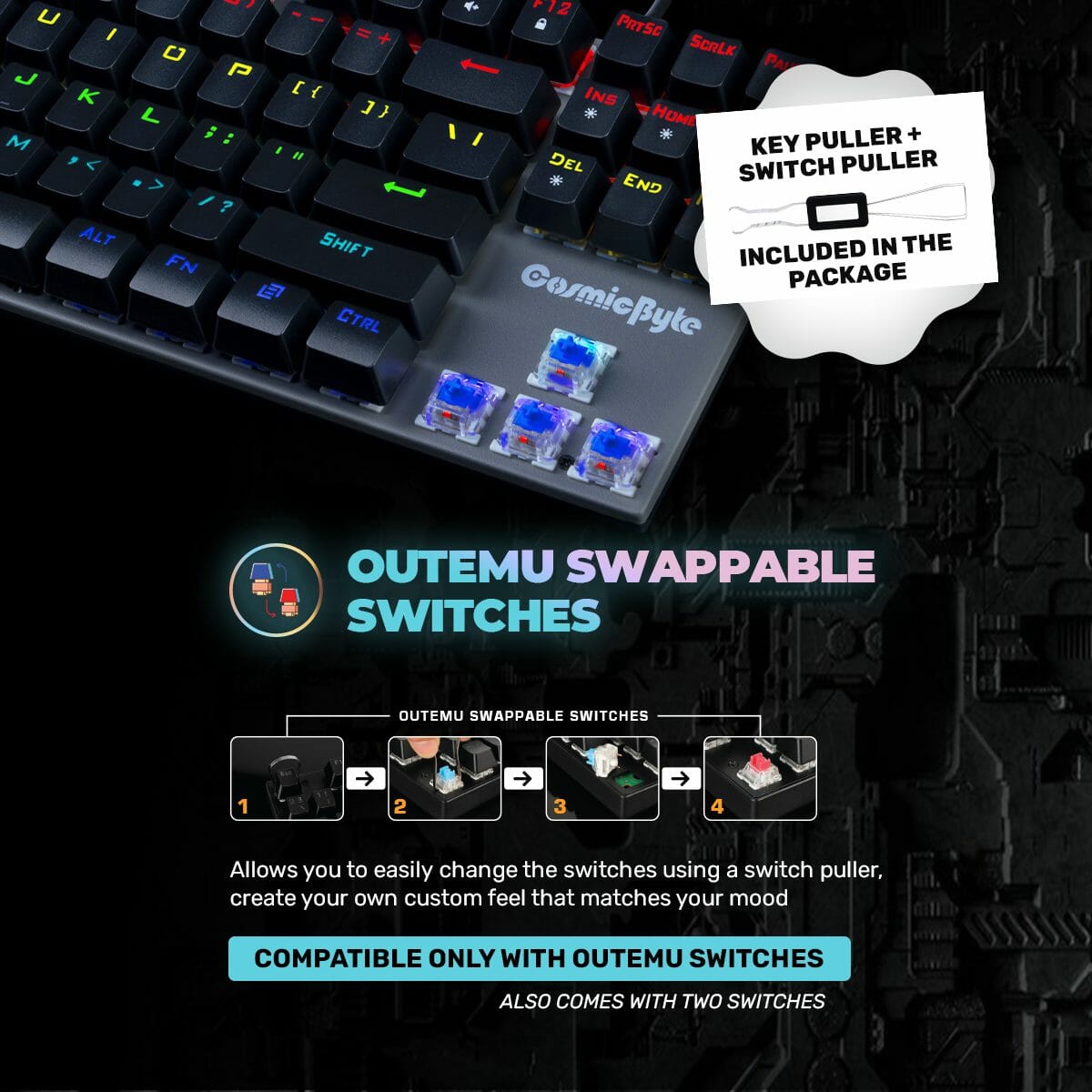 COSMIC BYTE CB-GK-25 PANDORA GAMING KEYBOARD BLUE SWITCH