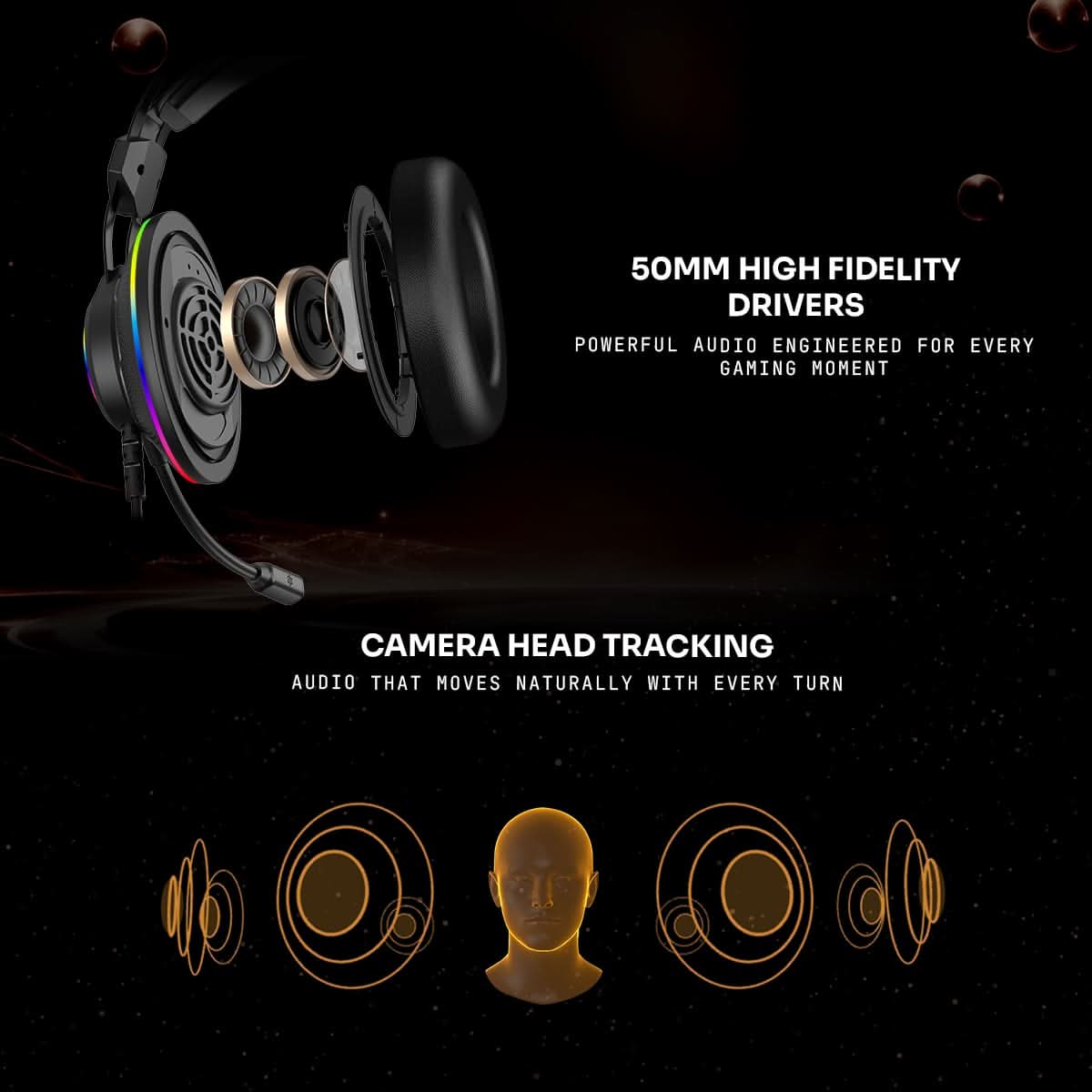Cosmic Byte Proteus X 7.1.4 Surround Wired Gaming Headset Black