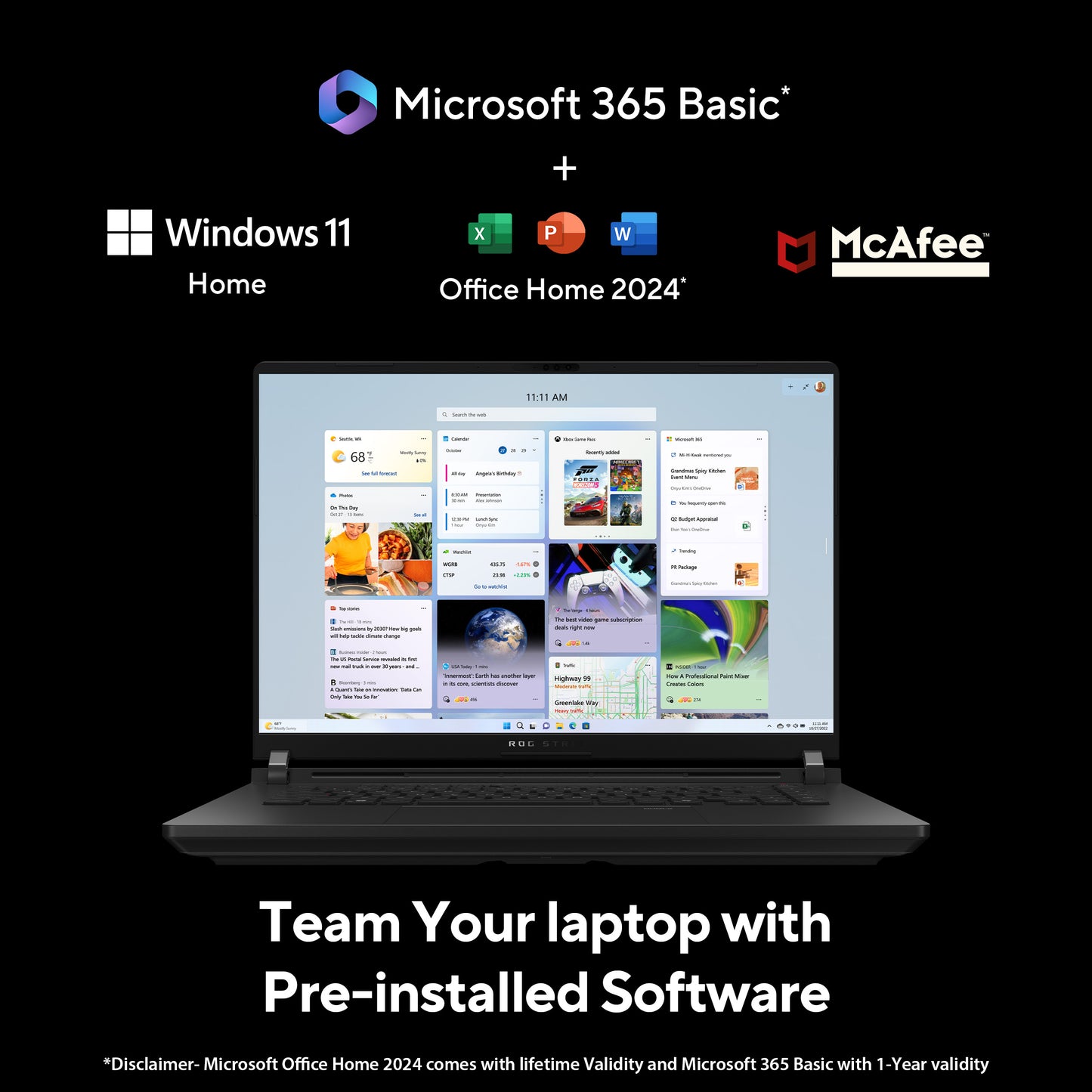 ASUS ROG STRIX SCAR 16, GAMING LAPTOP, INTEL CORE ULTRA 9 275HX, RTX 5080 GPU (32GB/2TB/40.64 CMS (16) 2.5K/WINDOWS 11 HOME/OFFICE HOME 2024 + M365 BASIC (1 YEAR VALIDITY) G635LW-RW157WS