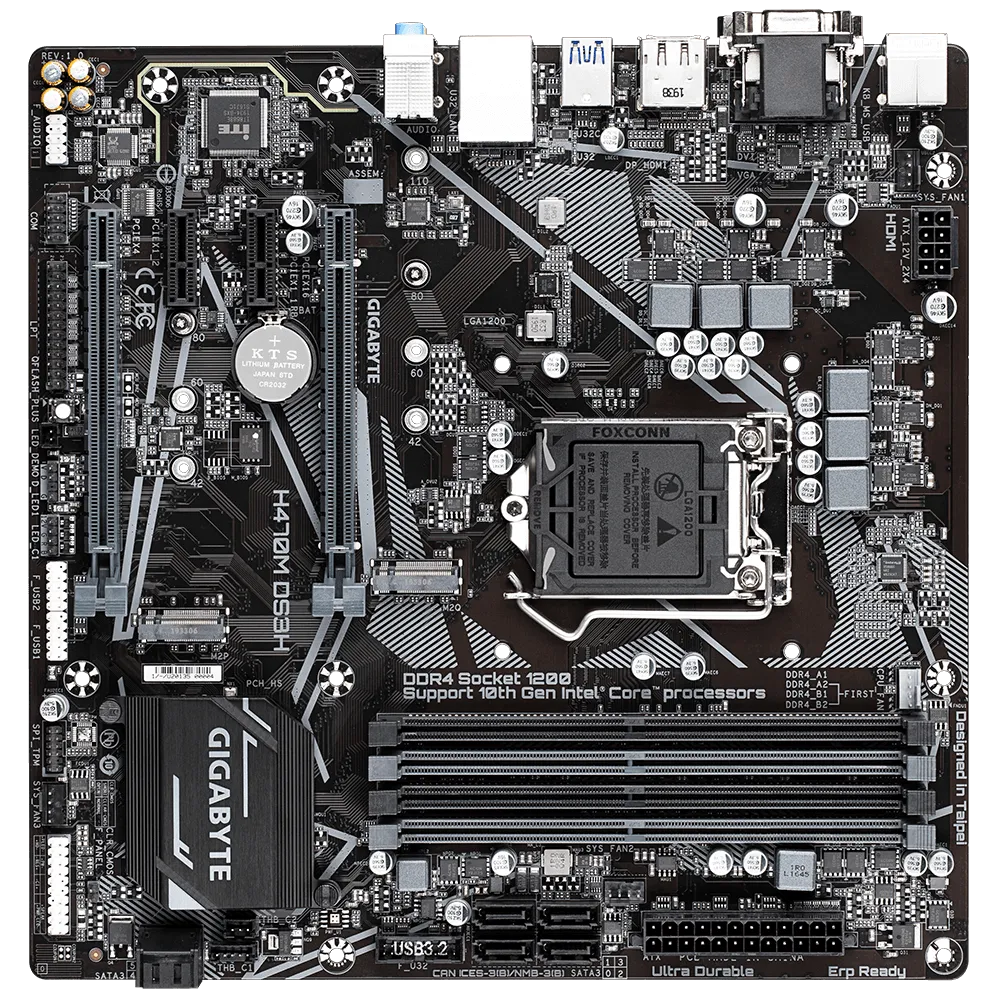 GIGABYTE GA-H470M-DS3H INTEL LGA1200 MOTHERBOARD