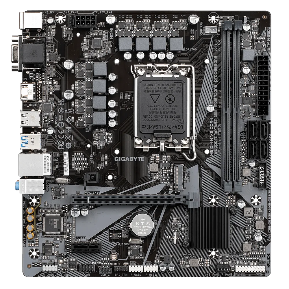 GIGABYTE GA-H610M-H V2 DDR4 INTEL LGA1700 MOTHERBOARD
