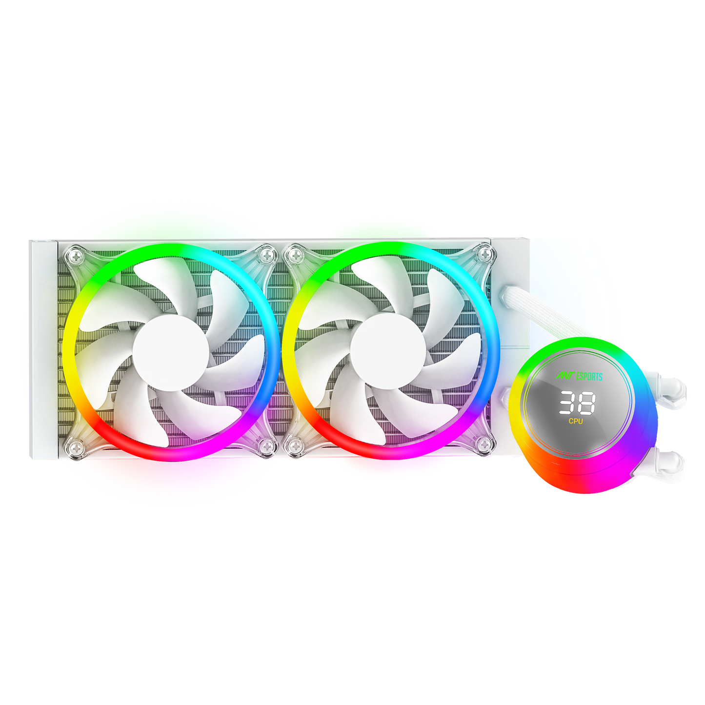 ANT ESPORTS ICE CHROMA ML240 ARGB LIQUID COOLER - WHITE