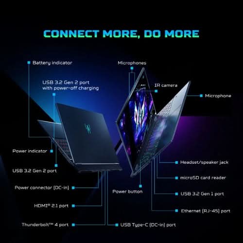 Acer Predator Helios Neo 16S Gaming Laptop, Intel Core Ultra 7, 16GB RAM, 1TB SSD, 16 Inch OLED Display, GeForce RTX 5060 8GB, Windows 11