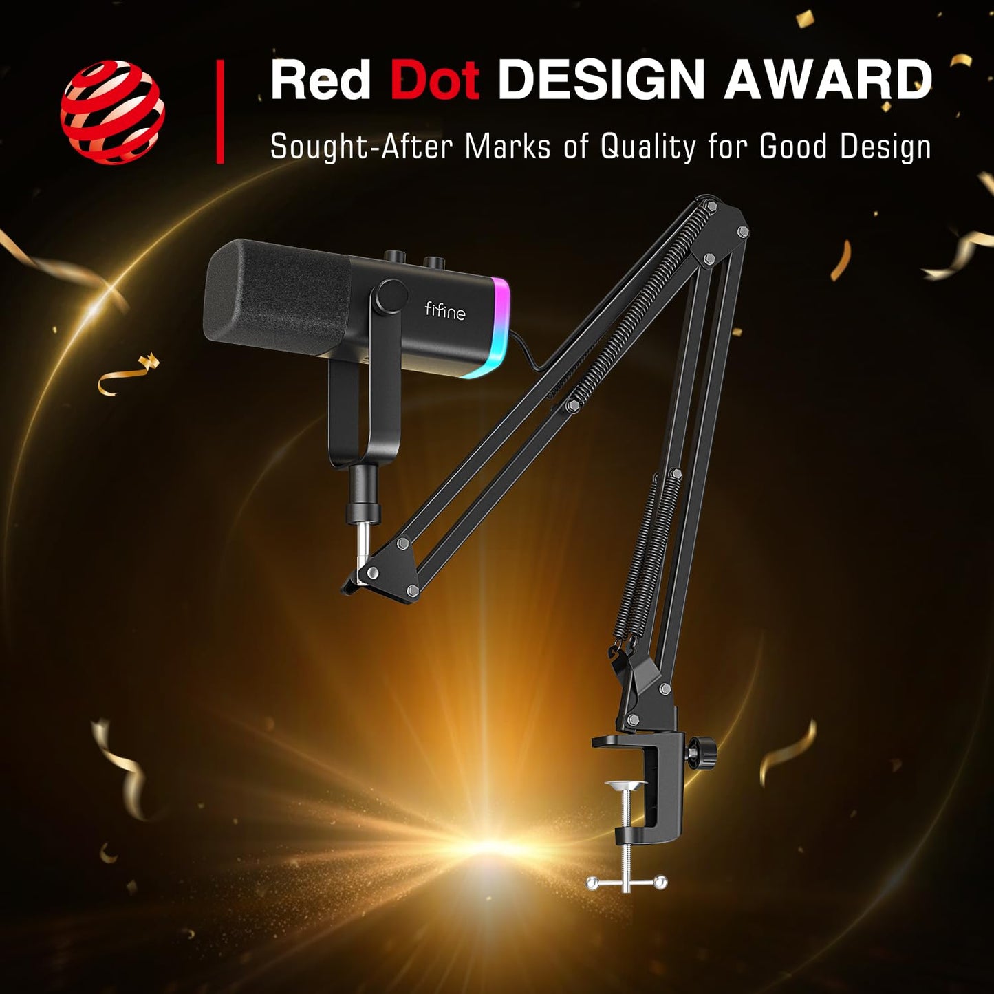 FIFINE AMPLIGAME AM8T - XLR/USB MICROPHONE KIT BLACK