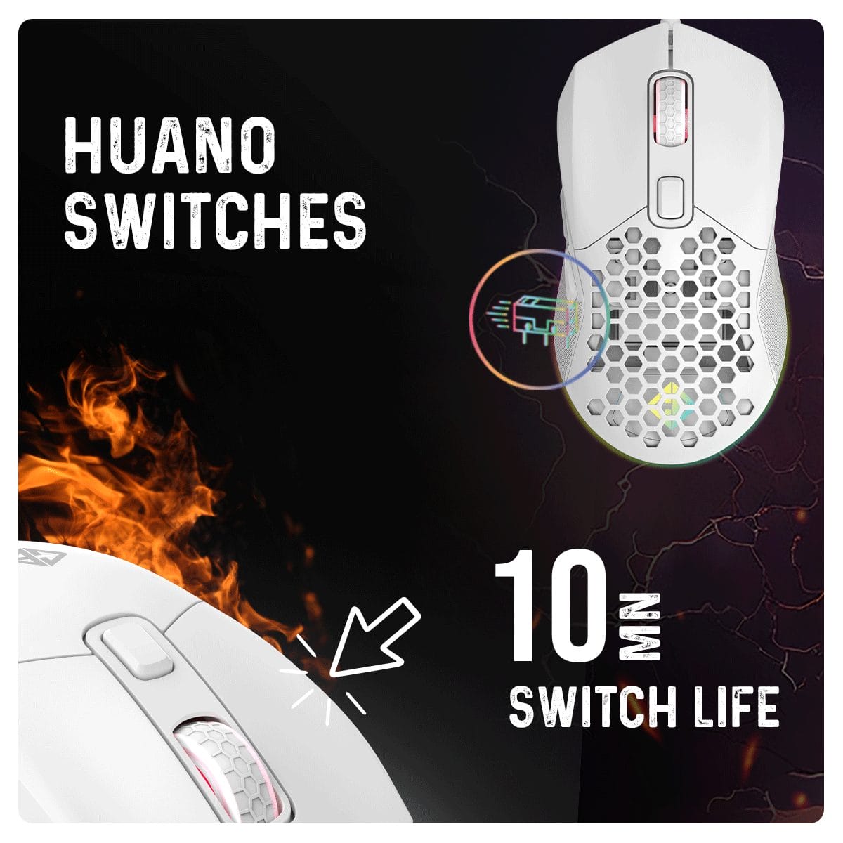 COSMIC BYTE FIRESTORM RGB (WHITE) GAMING MOUSE