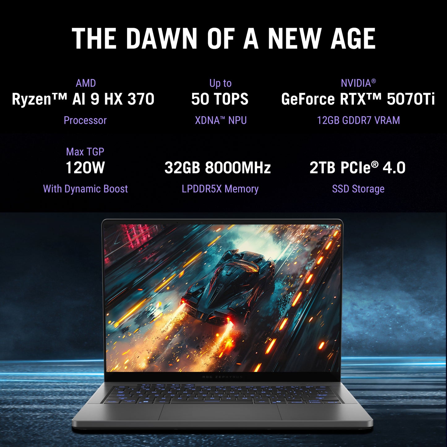 ASUS ROG ZEPHYRUS G14, GAMING LAPTOP, AMD RYZEN AI 9 HX 370, RTX 5070 TI GPU (32GB/2TB/35.56 CMS (14) 3K/WINDOWS 11 HOME/OFFICE HOME 2024 + M365 BASIC (1 YEAR VALIDITY) GA403WR-QS123WS