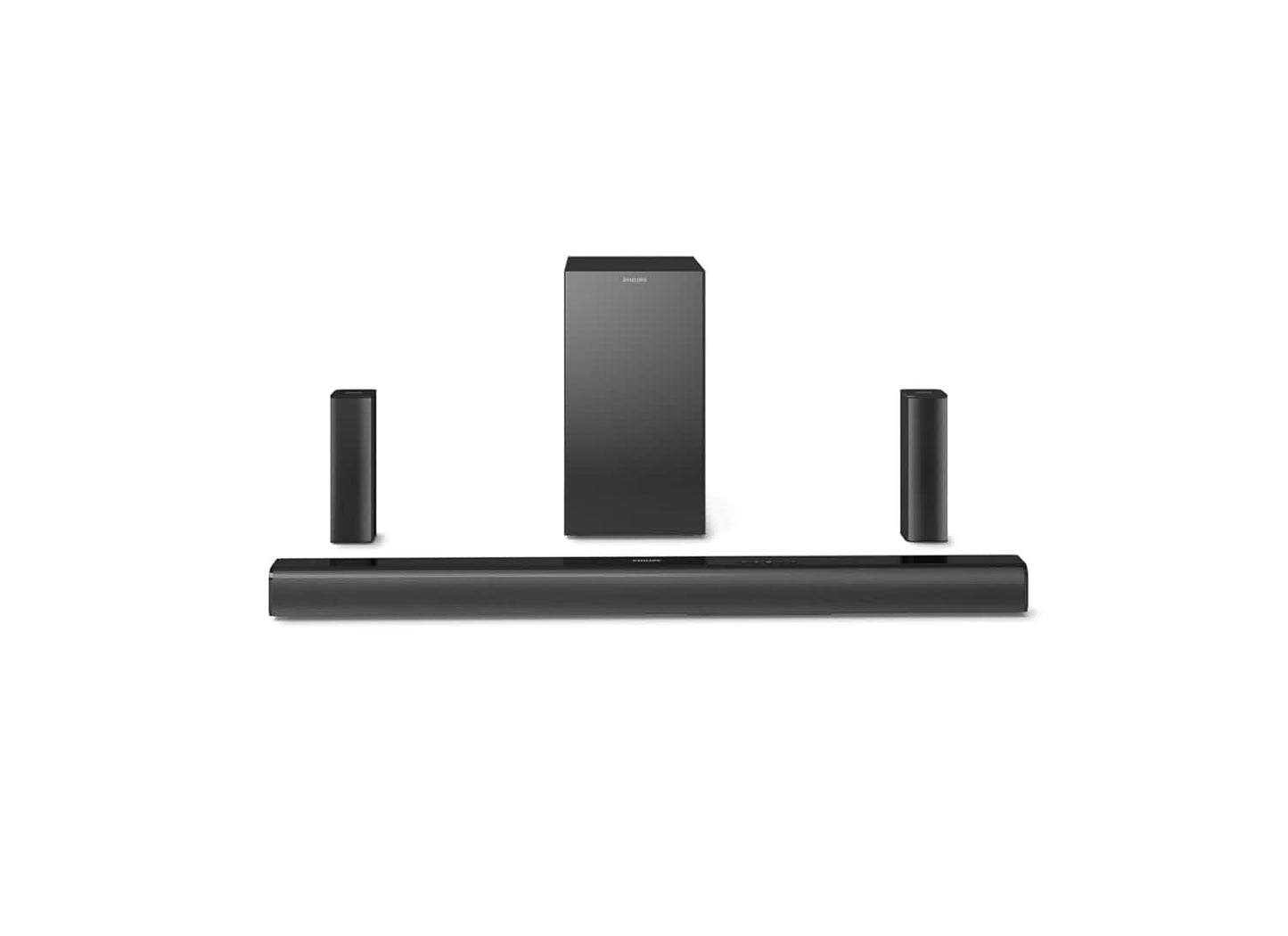 PHILIPS AUDIO TAB4529/94 5.1CH SOUNDBAR WITH WIRELESS SATELLITES AND SUBWOOFER, BASS BOOST, 160W RMS OUTPUT, HDMI ARC, OPTICAL, BLUETOOTH V5.0, WALL MOUNT AND AUX-IN FOR EASY CONNECTION (BLACK)