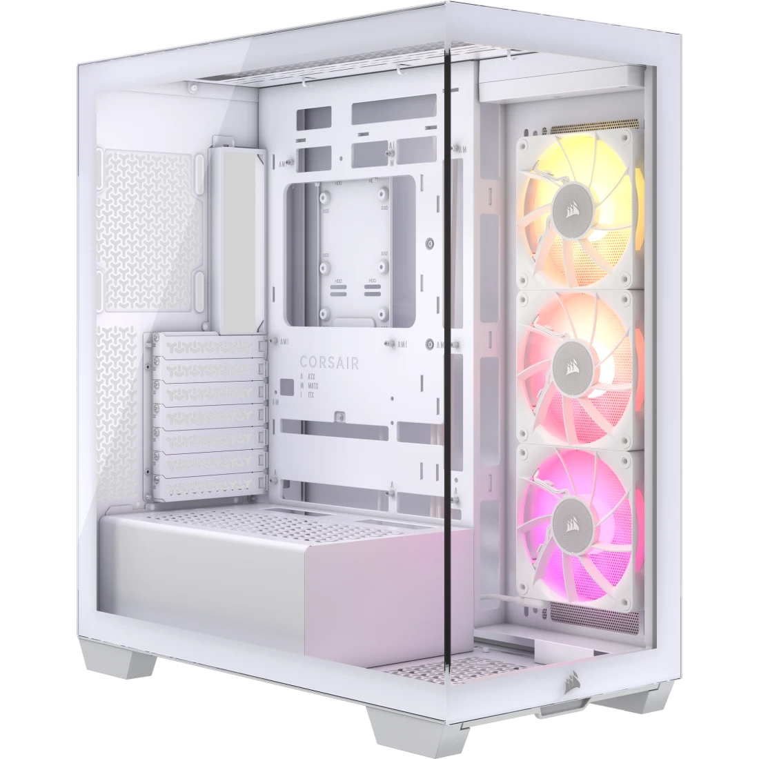CORSAIR ICUE LINK 3500X RGB TEMPERED GLASS MID-TOWER, WHITE