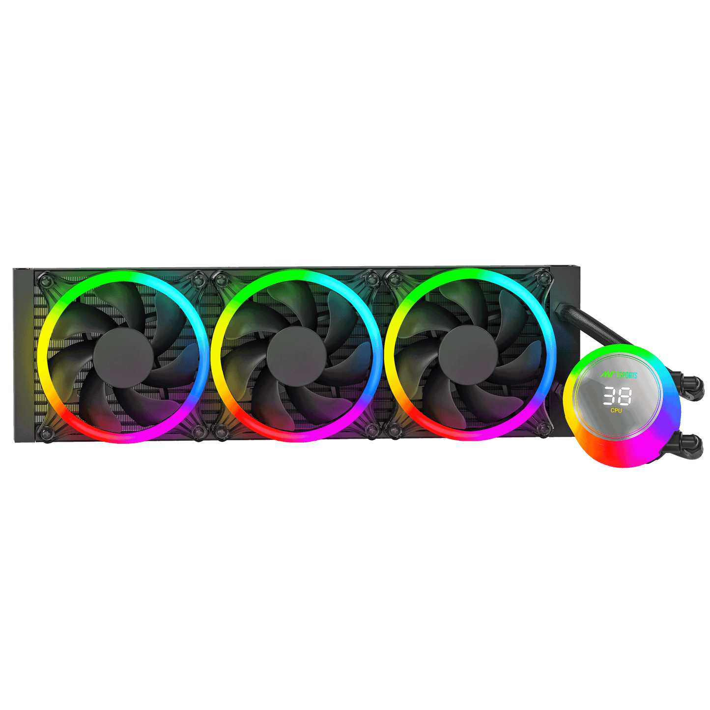ANT ESPORTS ICE CHROMA ML360 ARGB 360MM CPU LIQUID COOLER BLACK