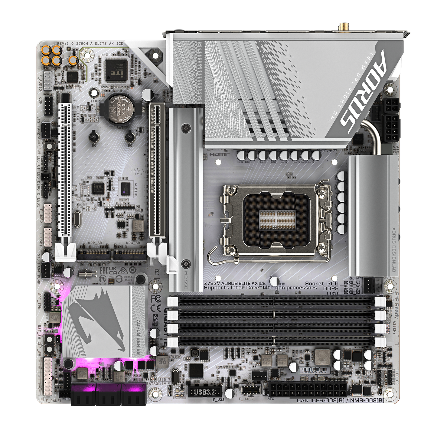 GIGABYTE Z790M AORUS ELITE AX ICE DDR5 MOTHERBOARD
