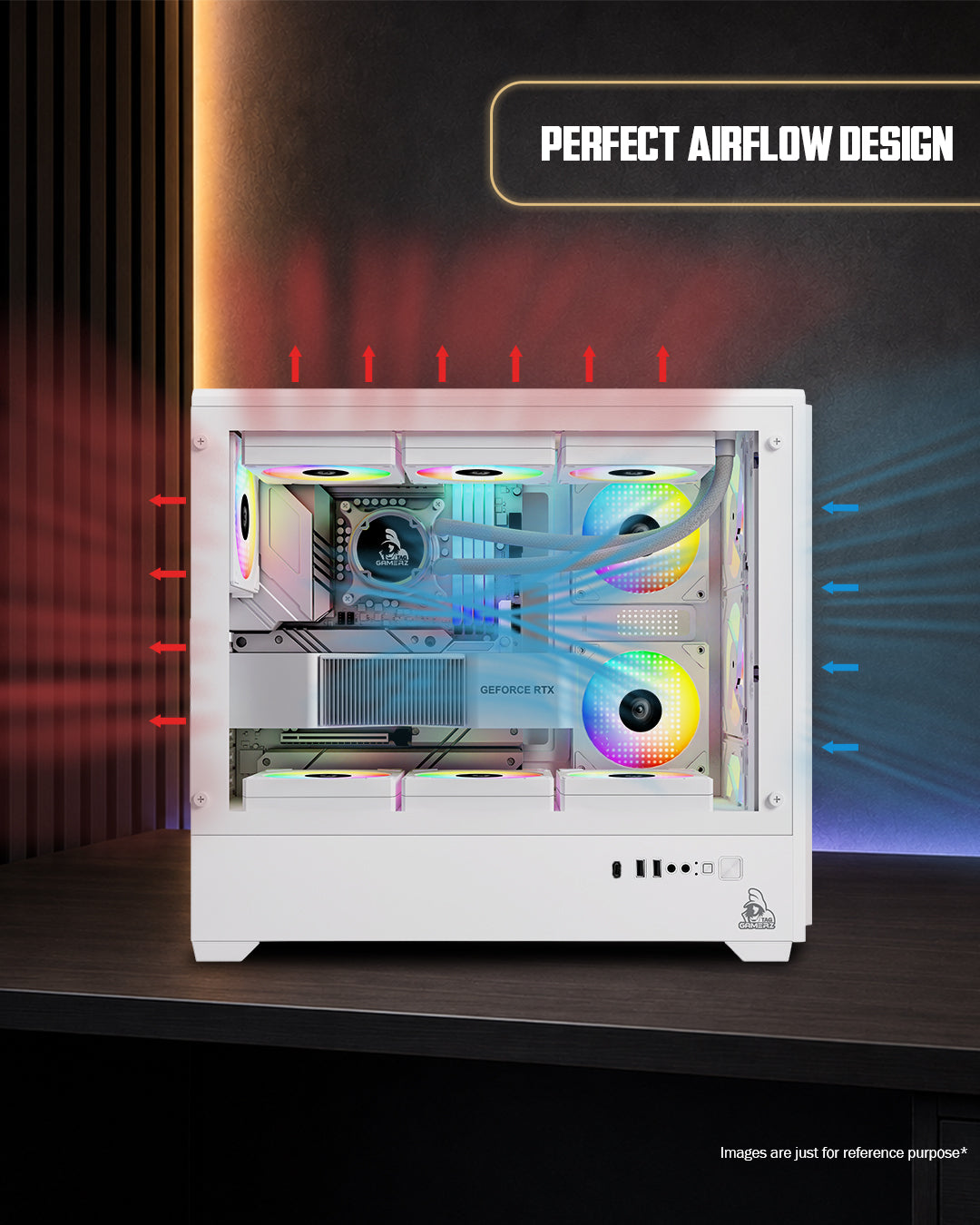 TAG Gamerz Nebula Gaming Mid Tower Cabinet White