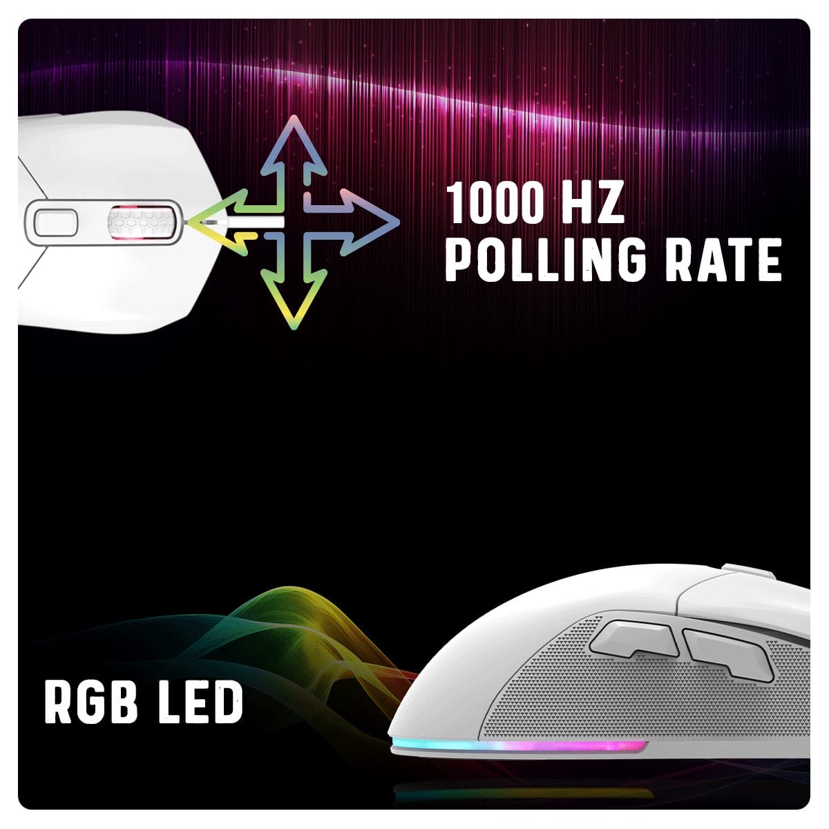 COSMIC BYTE FIRESTORM RGB (WHITE) GAMING MOUSE