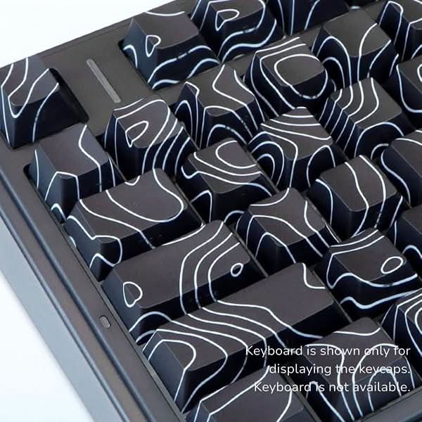 Aula Leobog PBT Black Contour Sublimation Keycaps 80 Qty, Compatible With All Aula F75 Keyboard Series, Black Contour (BCK)