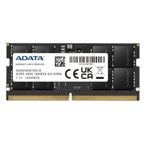 ADATA 16GB 4800MT/S DDR5 SO-DIMM LAPTOP RAM (AD5S480016G-S)