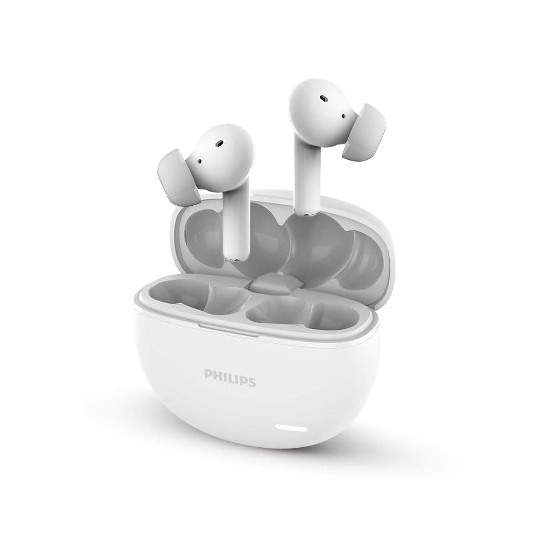 PHILIPS AUDIO TAT1179WT/94 TRUE WIRELESS IN EAR EARBUDS WITH POCKET SIZED CHARGING CASE, PLAY TIME UPTO 45HRS, 10MM DYNAMIC DRIVERS, INBUILT MIC, IPX4 SPLASH & SWEAT RESISTANT (WHITE)