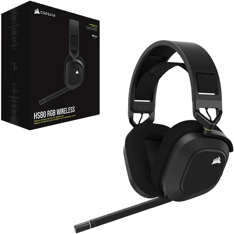 CORSAIR HS80 RGB WIRELESS HEADSET CARBON
