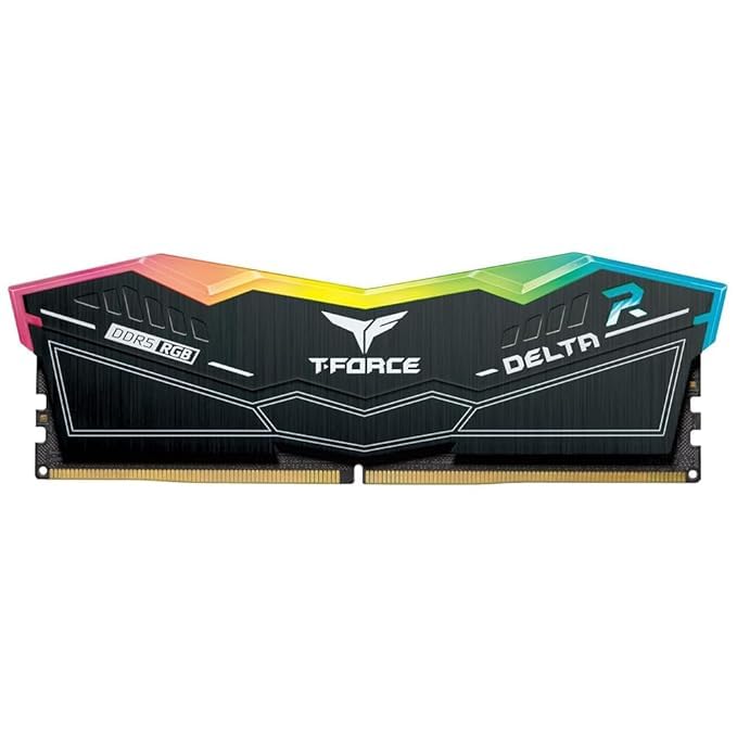 TEAMGROUP T-FORCE DELTA RGB 16GB (16GBX1) DDR5 5200MHZ DESKTOP RAM (BLACK)