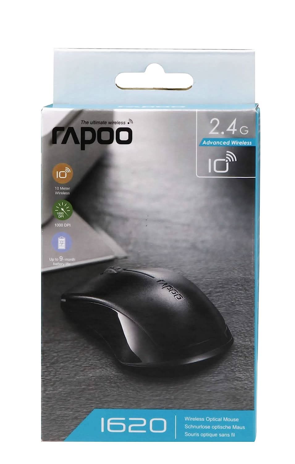 MOUSE-RAPOO-WIRELESS-3KEY-1620-BLACK