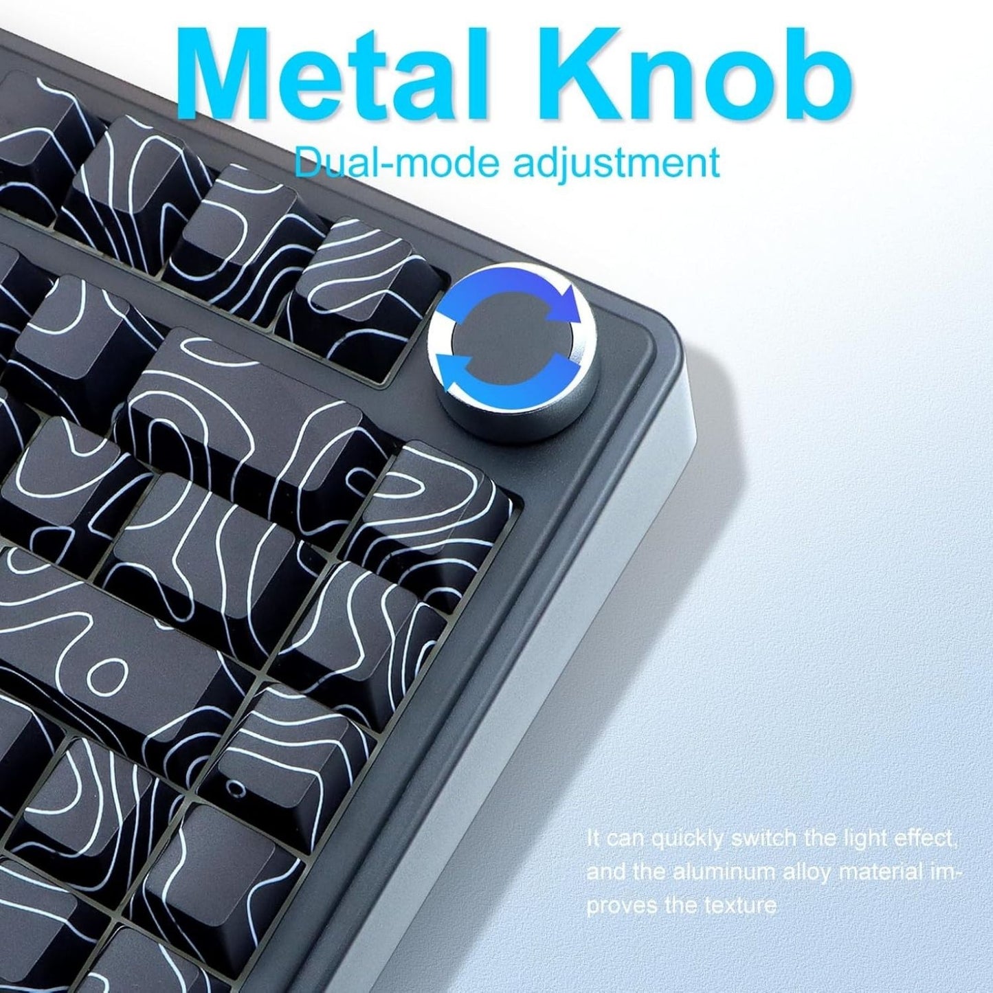 AULA F75 75% SIDE ENGRAVED TRI MODE TKL 80 KEYS WIRELESS MECHANICAL GAMING KEYBOARD WITH KNOB | 4000MAH BATTERY, SOUTH-FACING RGB BACKLIT PRE-LUBED HOT SWAPPABLE | BLACK CONTOUR - STAR VECTOR SWITCHES