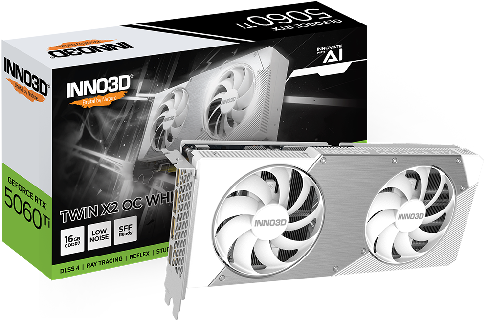 INNO3D GEFORCE RTX 5060 TI 16GB TWIN X2 OC WHITE